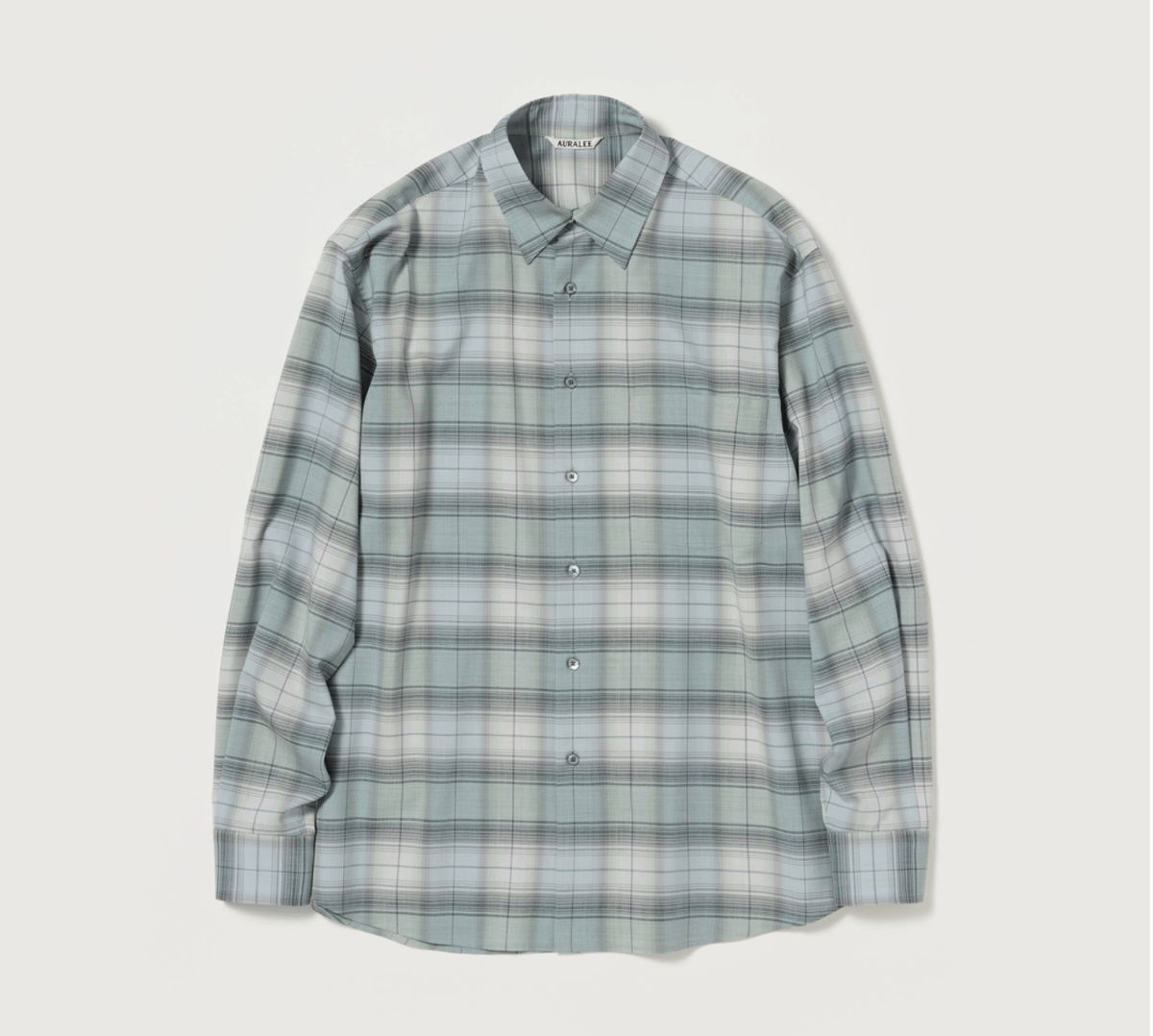 AURALEE SUPER LIGHT WOOL CHECK SHIRT | Less Hi