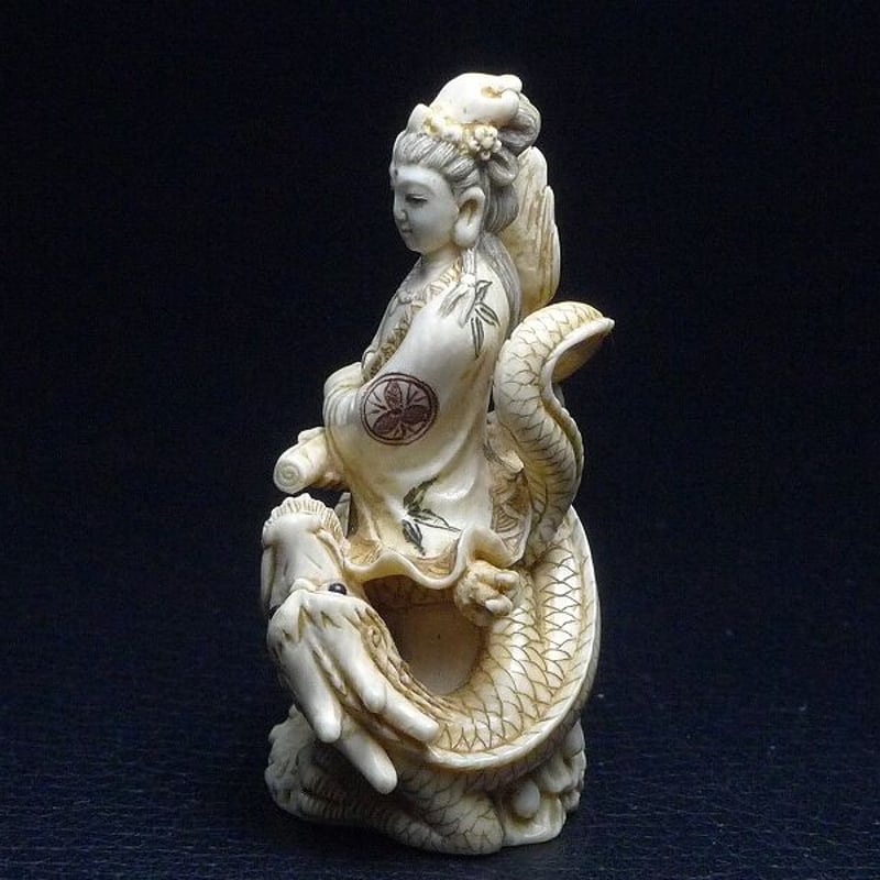 △松山作・本象牙天女根付16g・提げ物△NE25△ | 象牙屋本舗 こほく堂