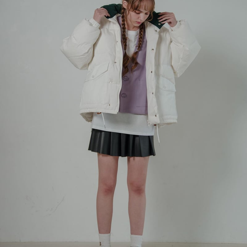 Stand Collar Down Jacket - ホワイト | harapeco Store