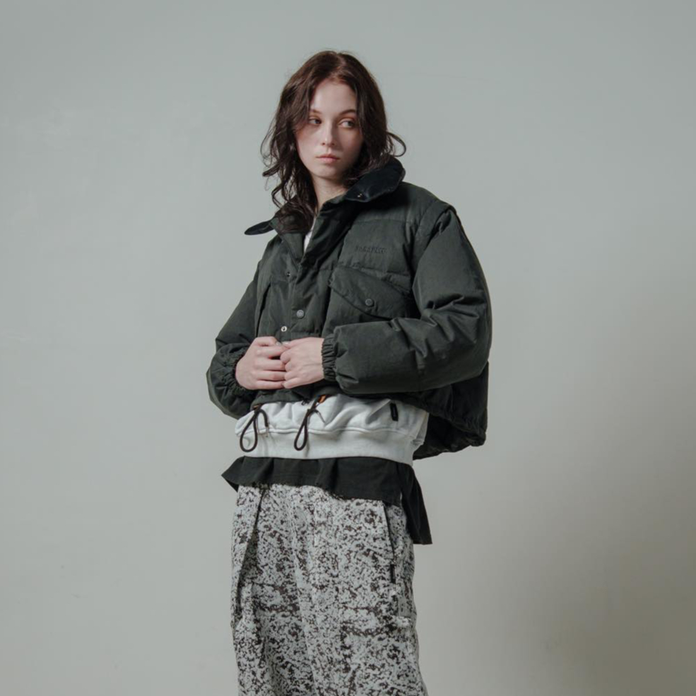 Stand Collar Down Jacket - ブラック | harapeco Store