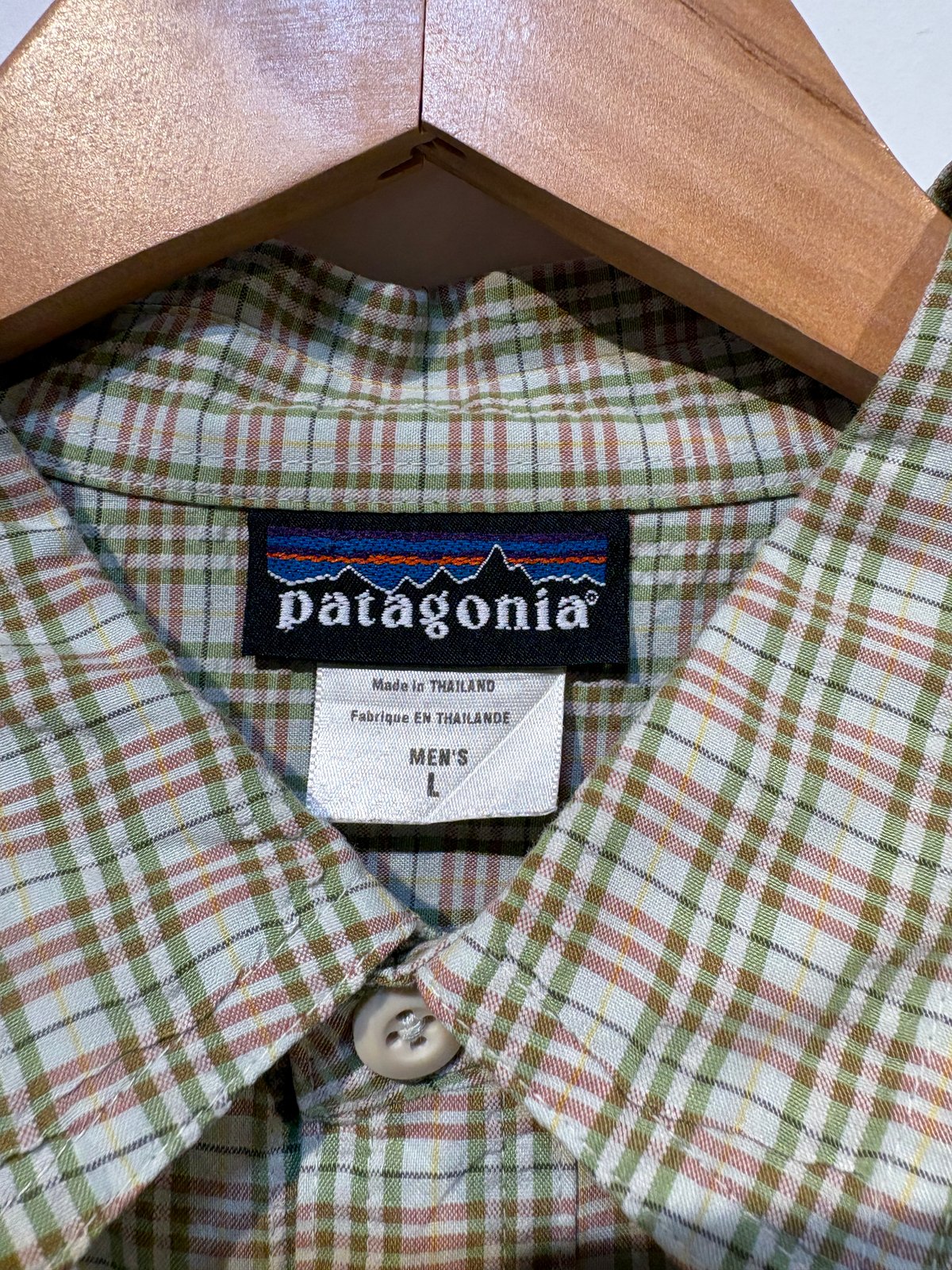 S5 Patagonia パッカーウェアシャツ Lサイズ グリーン系チェック 美品