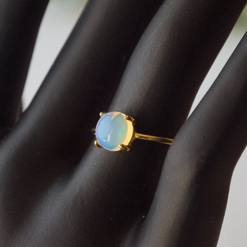 Handmade】オパール リング 11号 18kゴールドプレーテド シルバー925
