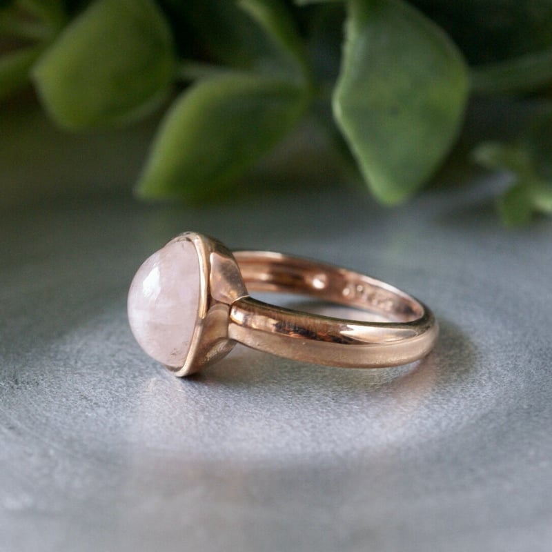 ピンク モルガナイト リング シルバー925/14kローズゴールドプレーテド