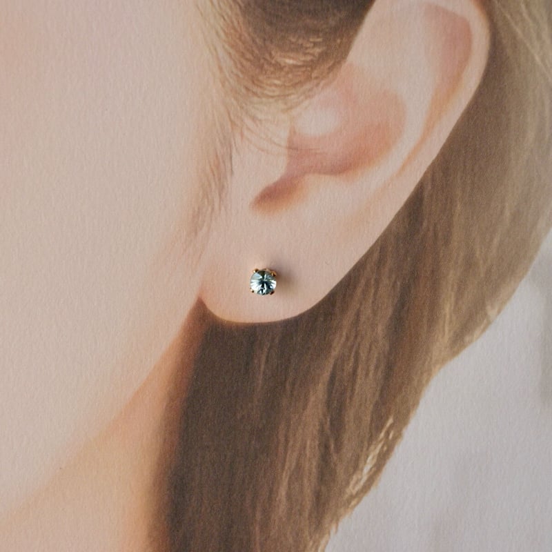 ブルーオブシディアン＆ブルージルコンのピアス他 14kgf ブルー