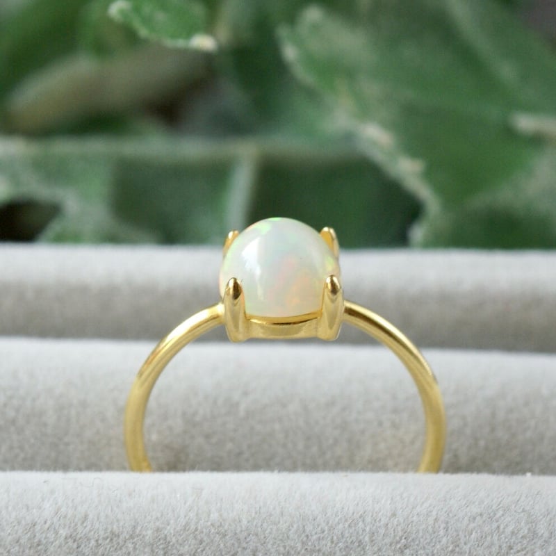 受注制作】ホワイト オパール リング 7号〜フリーサイズ/7号/9号/11号