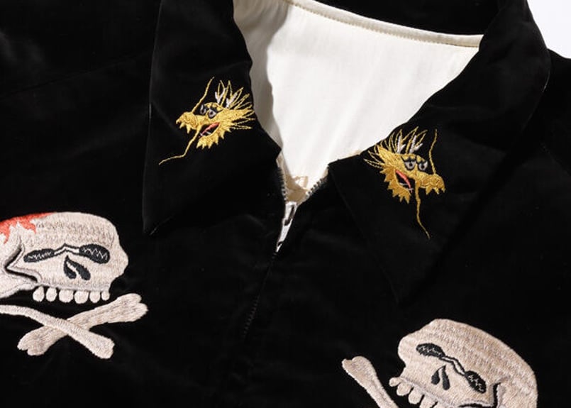 港商スカジャン Velveteen × Acetate Souvenir Jacket “K