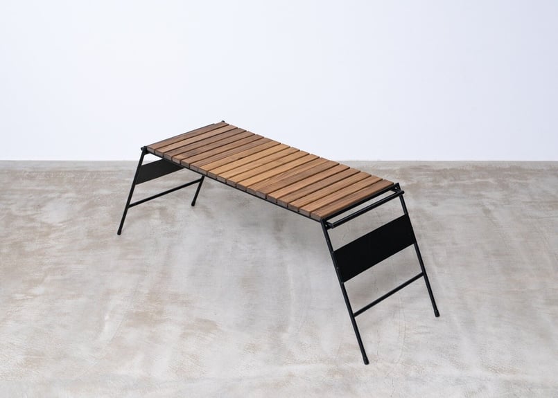 アイアン工房テーブル(細板)ブラックマルチプレート付き 【公式通販】