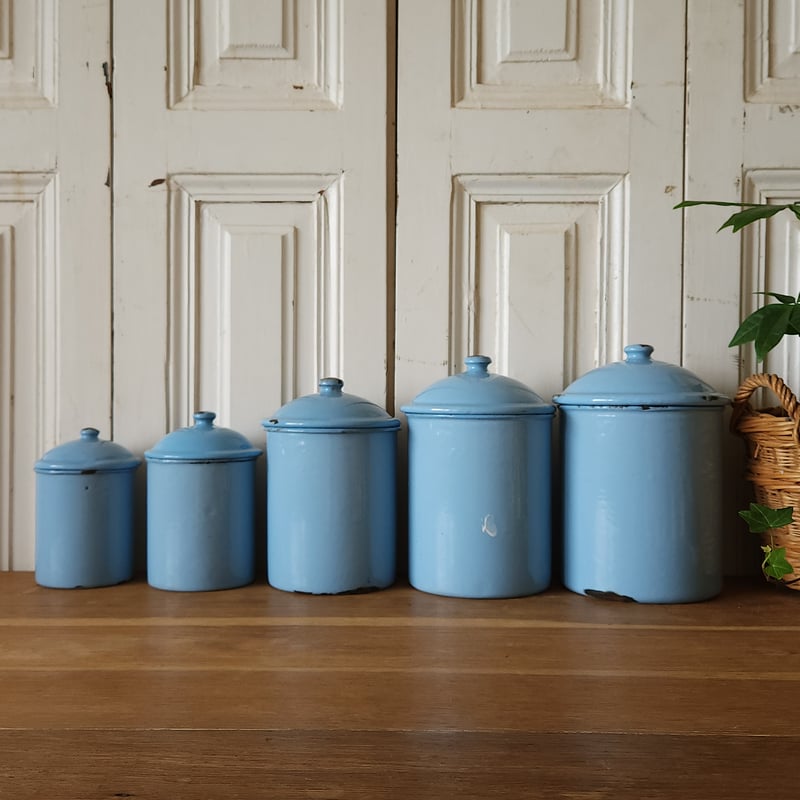 ホーローキャニスター5個セット | リボンときどきネコ