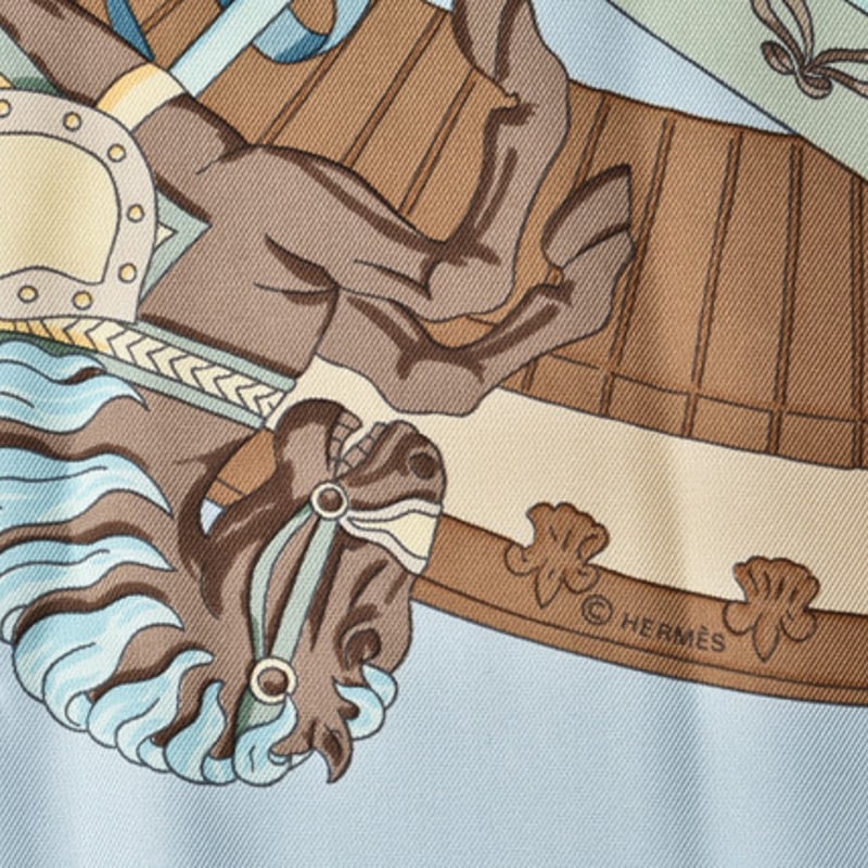 エルメス スカーフ HERMES スカーフ カレ90 シルクツイル ライトブルー