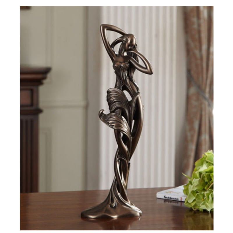 オブジェ】置物 北欧インテリア 彫刻 人形 女性 銅像 モダンアート