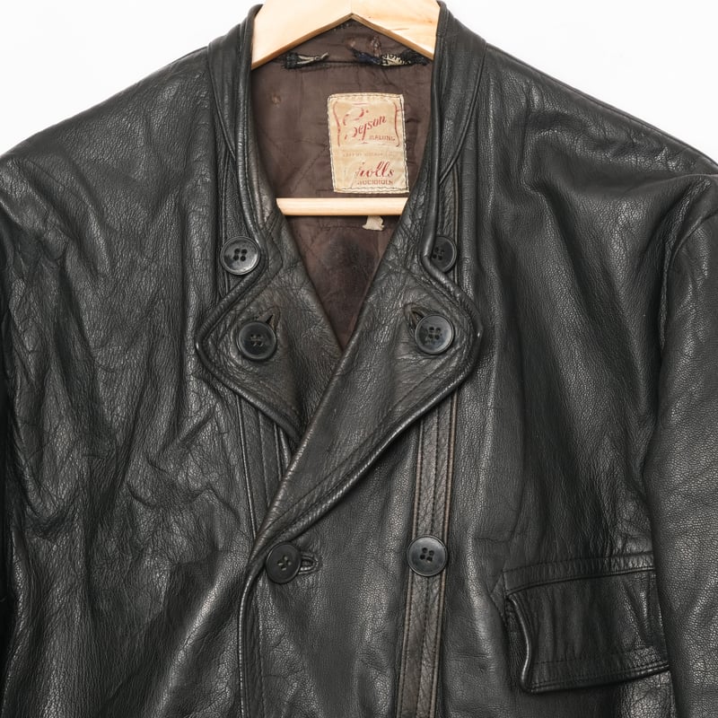 50-60s Sweden Vintage Double breasted Leather J