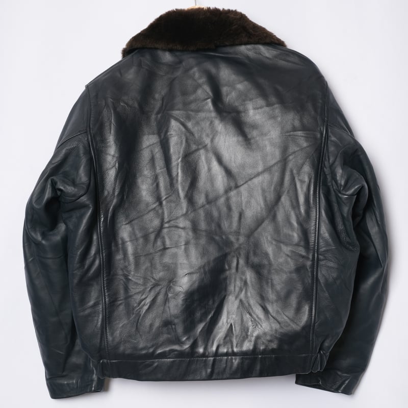 70s-80s French Army Pilot Leather Jacket Size 1