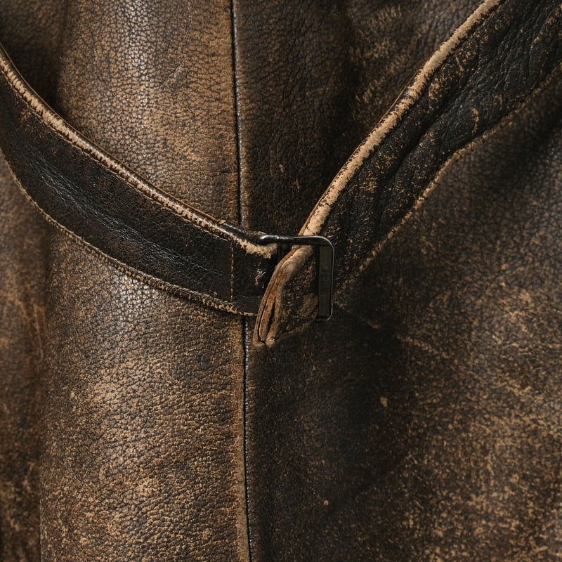 40s Sweden Vintage Double Breasted Leather Jac