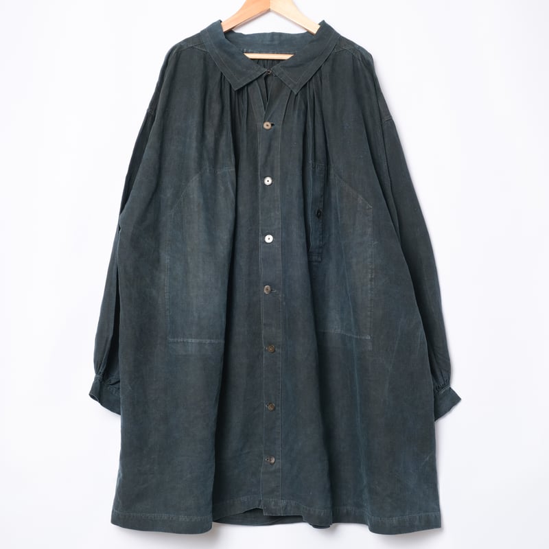 20s France Antique Indigo linen Biaude (Fullop