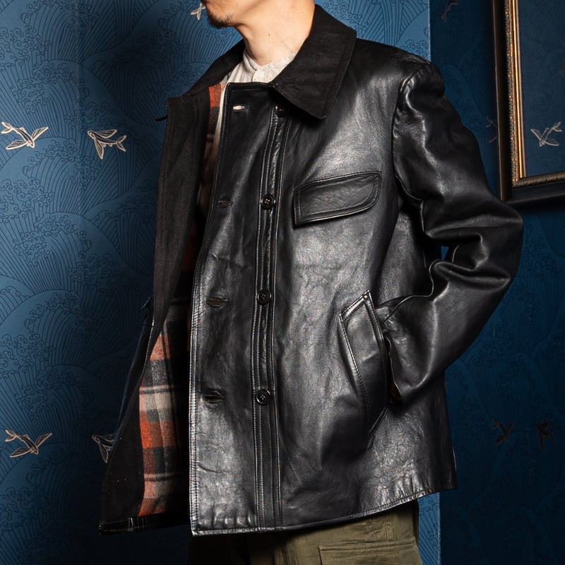 60-70s France Vintage Leather Jacket (Corbusier