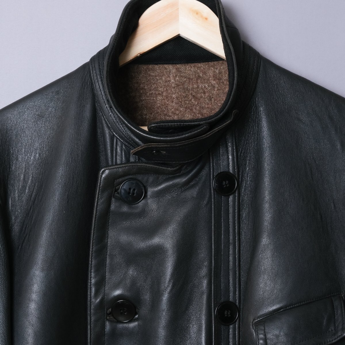 40s-50s French Vintage Leather Jacket (Corbusie