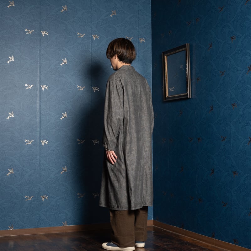 40s France Vintage Black Chambray Atelier Coat