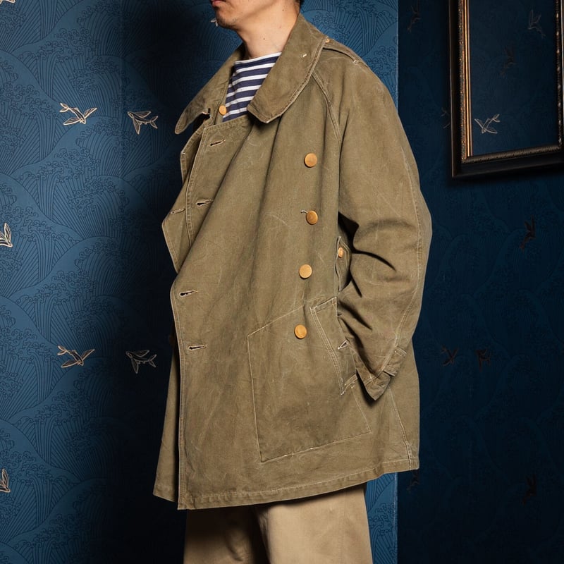 French Army M38 Motorcycle Coat 1st Wood Flat