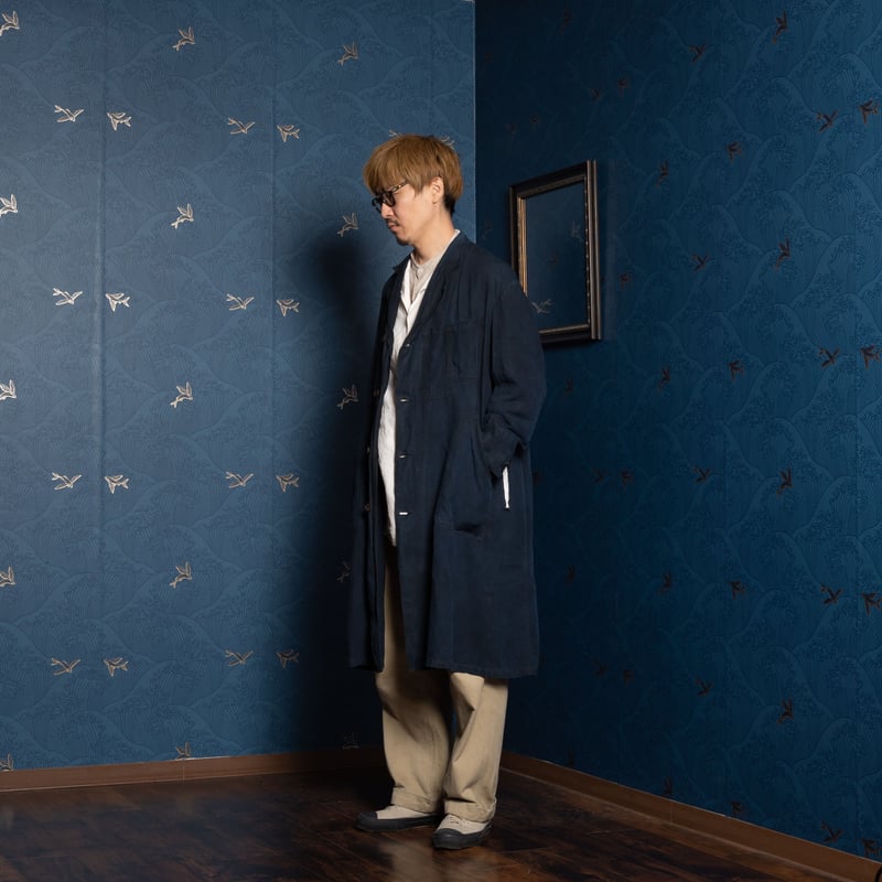 30-40s France Vintage Indigo Linen Maquignon