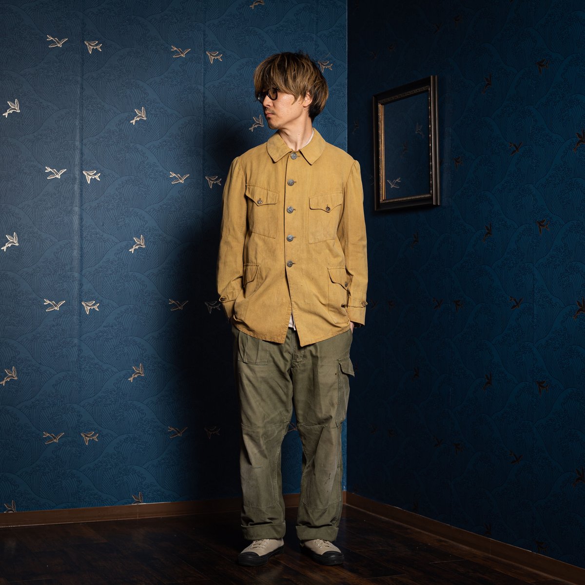 20-30s France Vintage Cotton Hunting Jacket | U