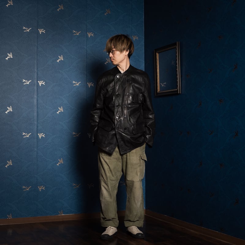 50-60s Sweden Vintage Double breasted Leather J