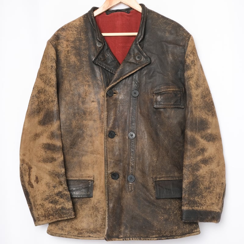 40s Sweden Vintage Double Breasted Leather Jac