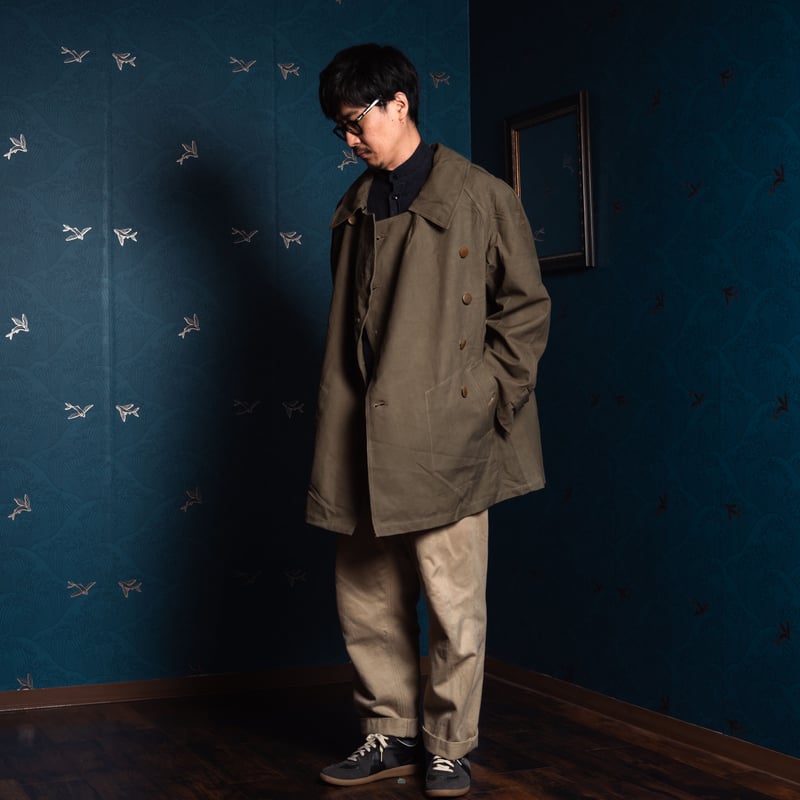 French Army M38 Motorcycle Coat 1st Wood Flat B