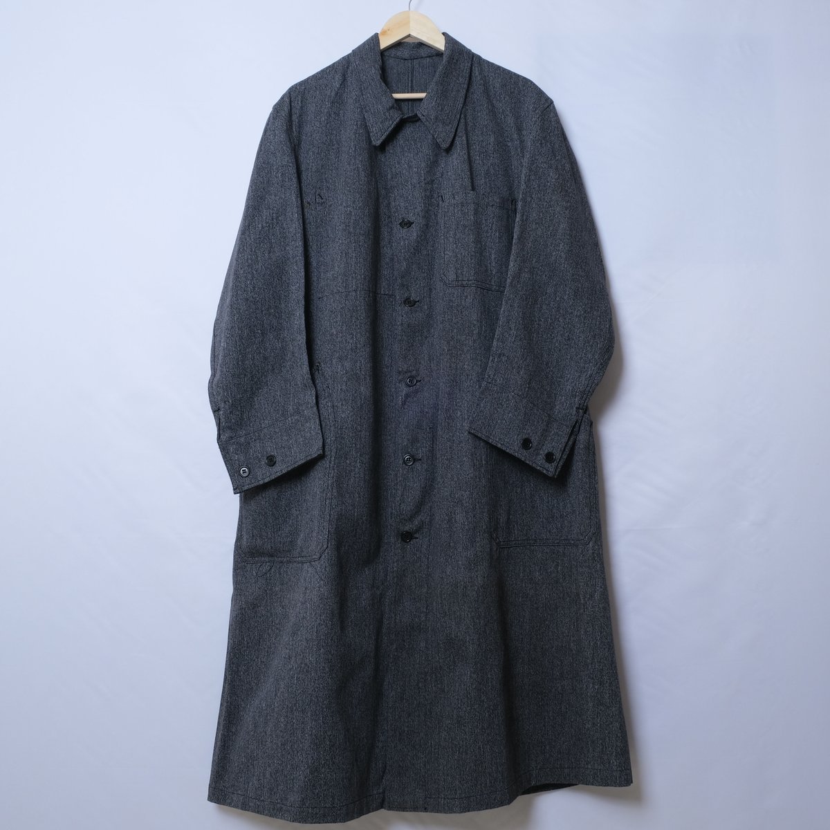 40-50s French Army Black Chambray Atelier Coat