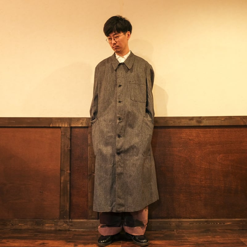 40-50s French Army Black Chambray Atelier Coat