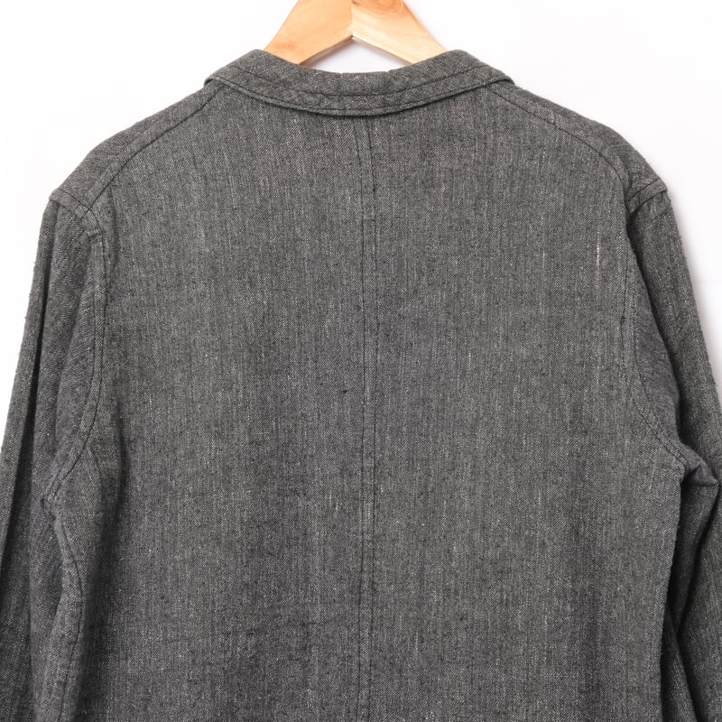 30-40s France Vintage Black Chambray Work Jacke