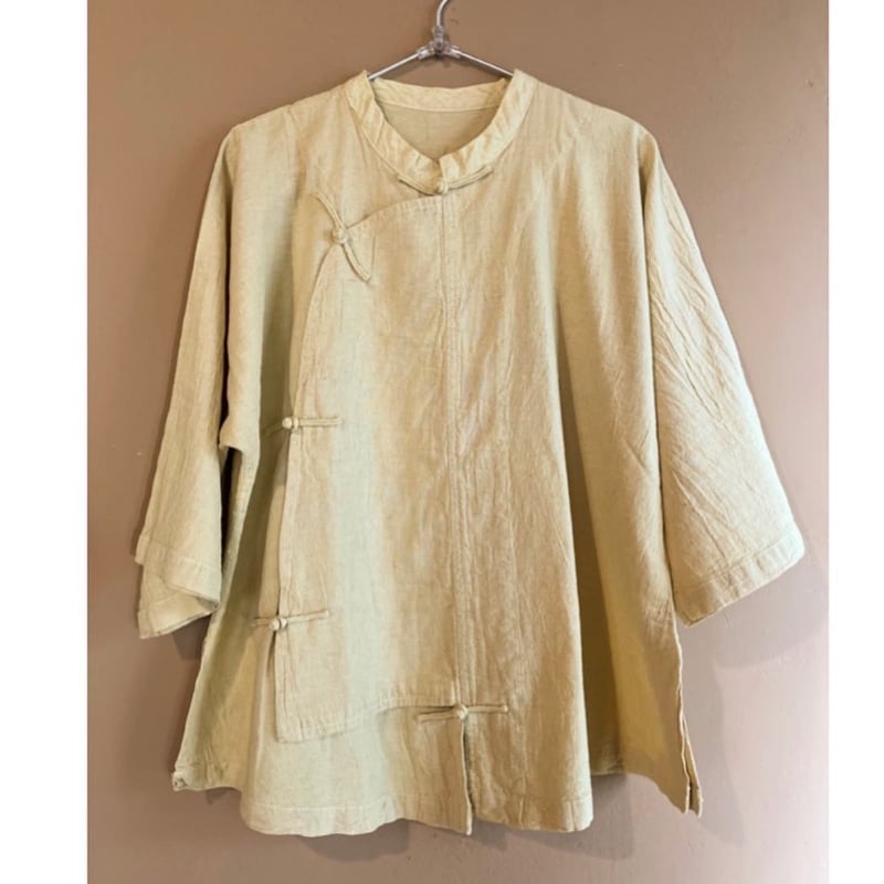 ヂェン先生の日常着 エプロンチャイナトップス 薄黄色 | キのハ