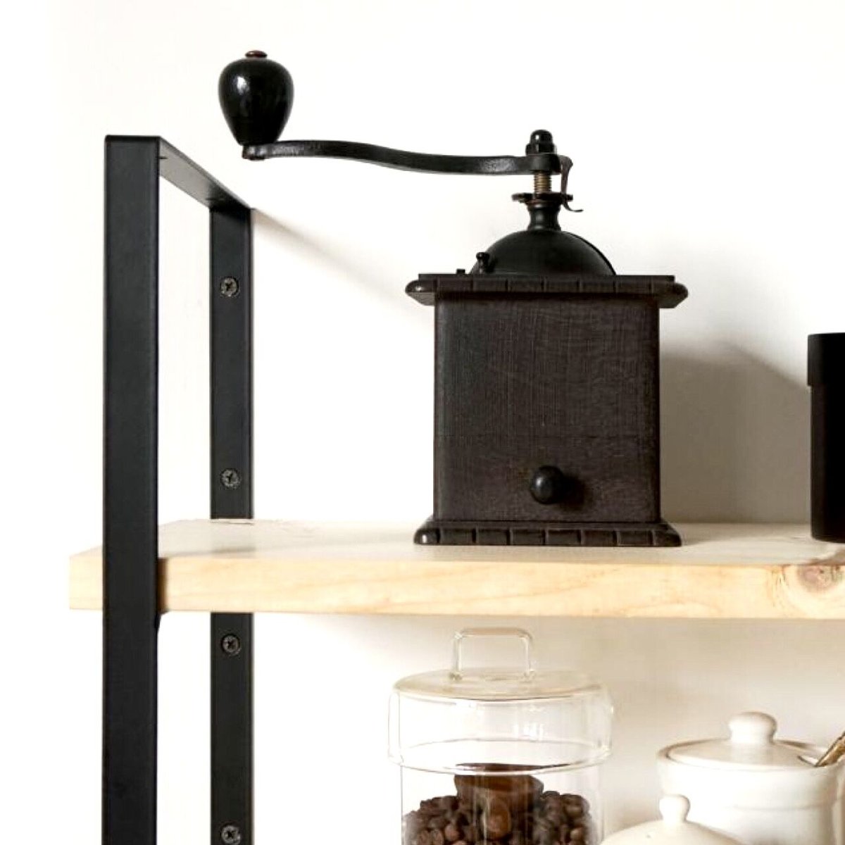 アイアンスクエアウォールシェルフ / M : 2段 / 約w20×d245×h340mm /