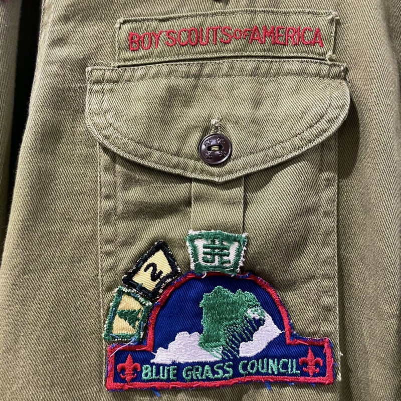 40s〜 Vintage Boy Scouts Shirt ボーイスカウトシャツ マチ付き 4
