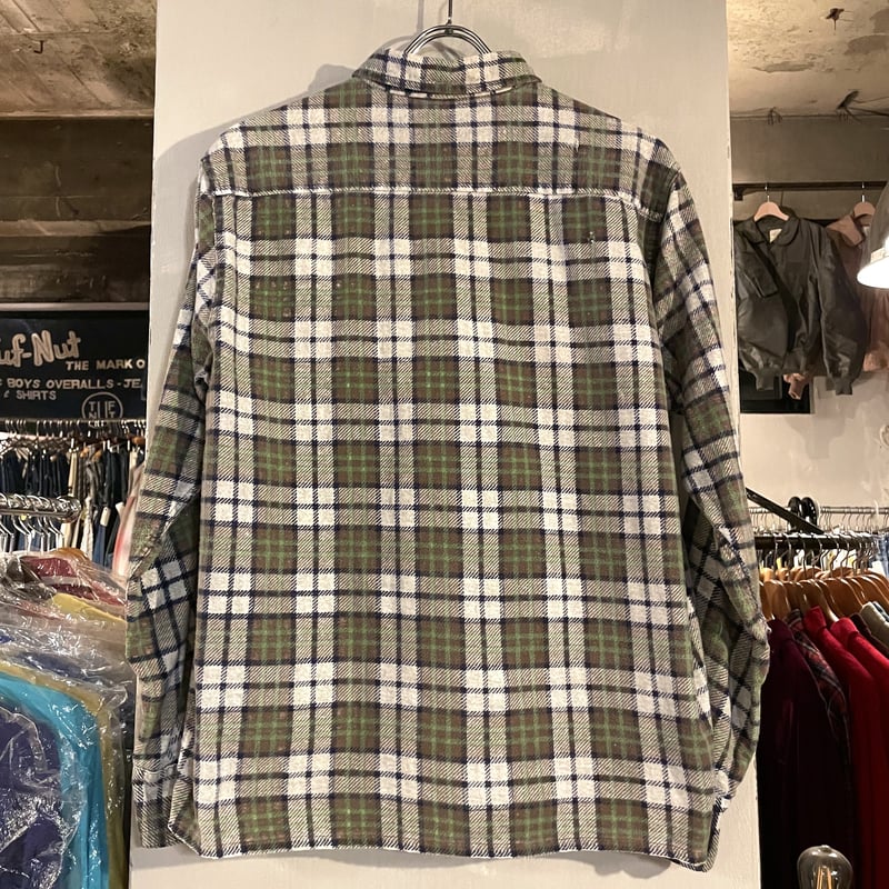 60s SEARS プリントネルシャツ ボックスシルエット ヴィンテージシャツ