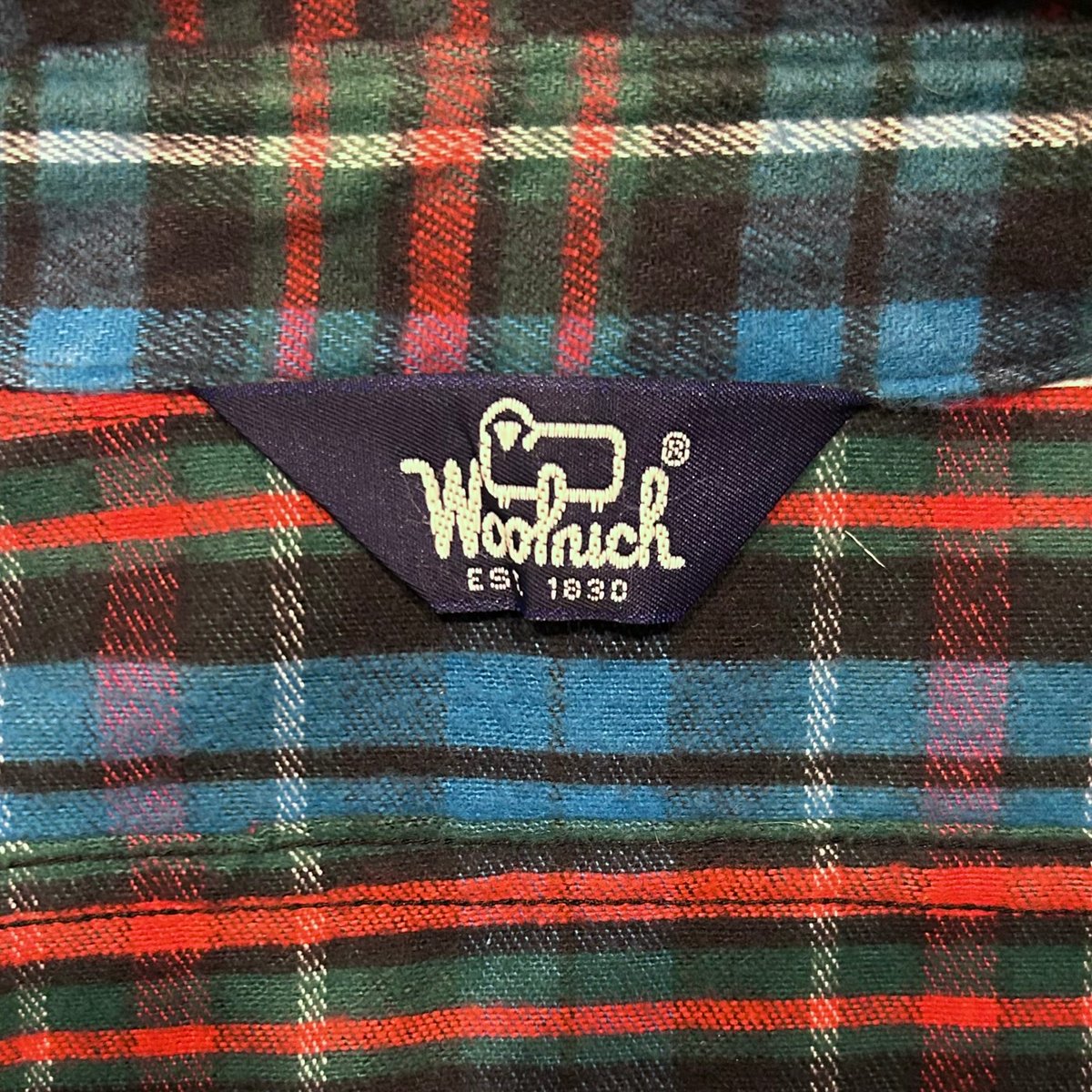 80s Woolrich L/Sネルシャツ ウールリッチ コットンシャツ DEADSTOCK