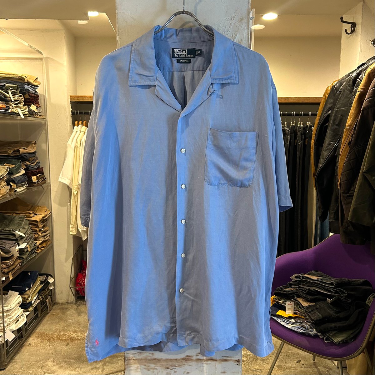 90s Polo by Ralph Lauren CALDWELL S/Sオープンカラーシャツ