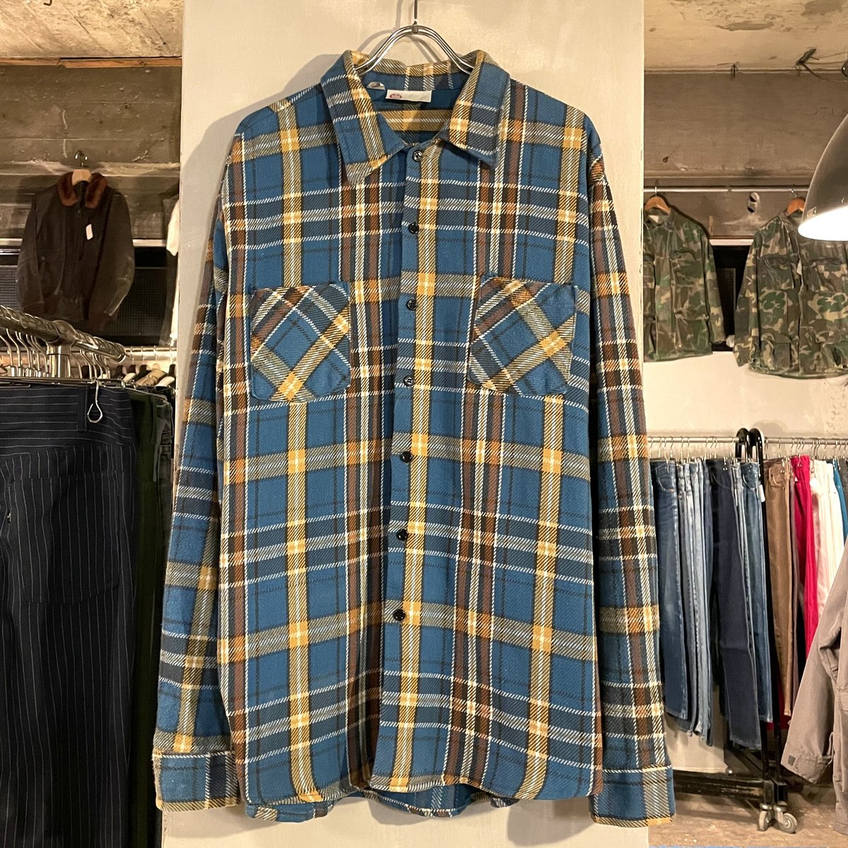 70s KINGS ROAD ネルシャツ SEARS コットンシャツ ヴィンテージシャツ