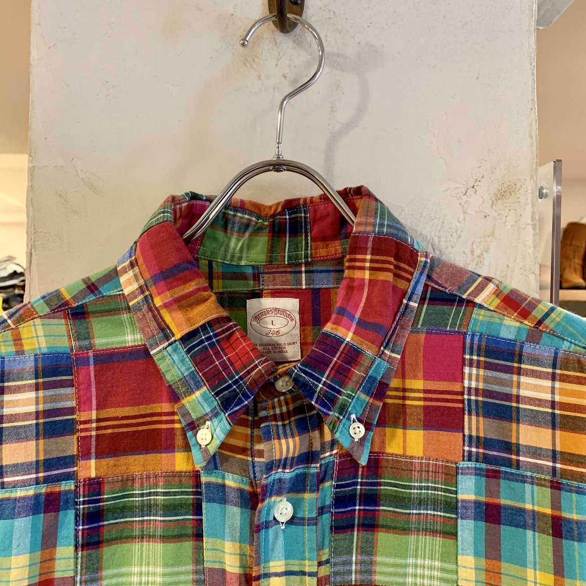 Brooks Brothers クレイジーマドラス パッチワークシャツ コットン