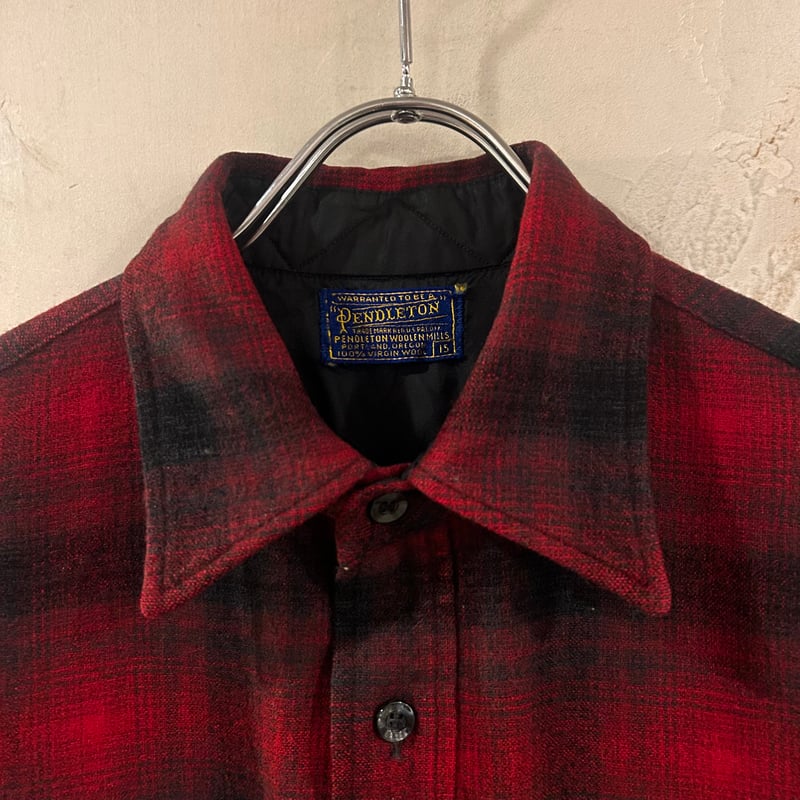 50s PENDLETON ウールチェックシャツ ペンドルトン オンブレチェック