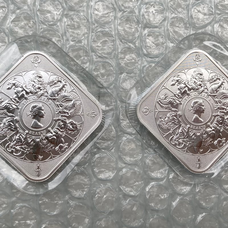 2枚セット】1オンス・シルバーバー クイーンズビースト コンプリーター