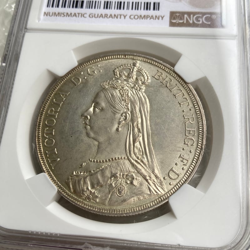 NGC鑑定MS62 ジュビリーヘッド 1887年 クラウン銀貨 ヴィクトリア女王