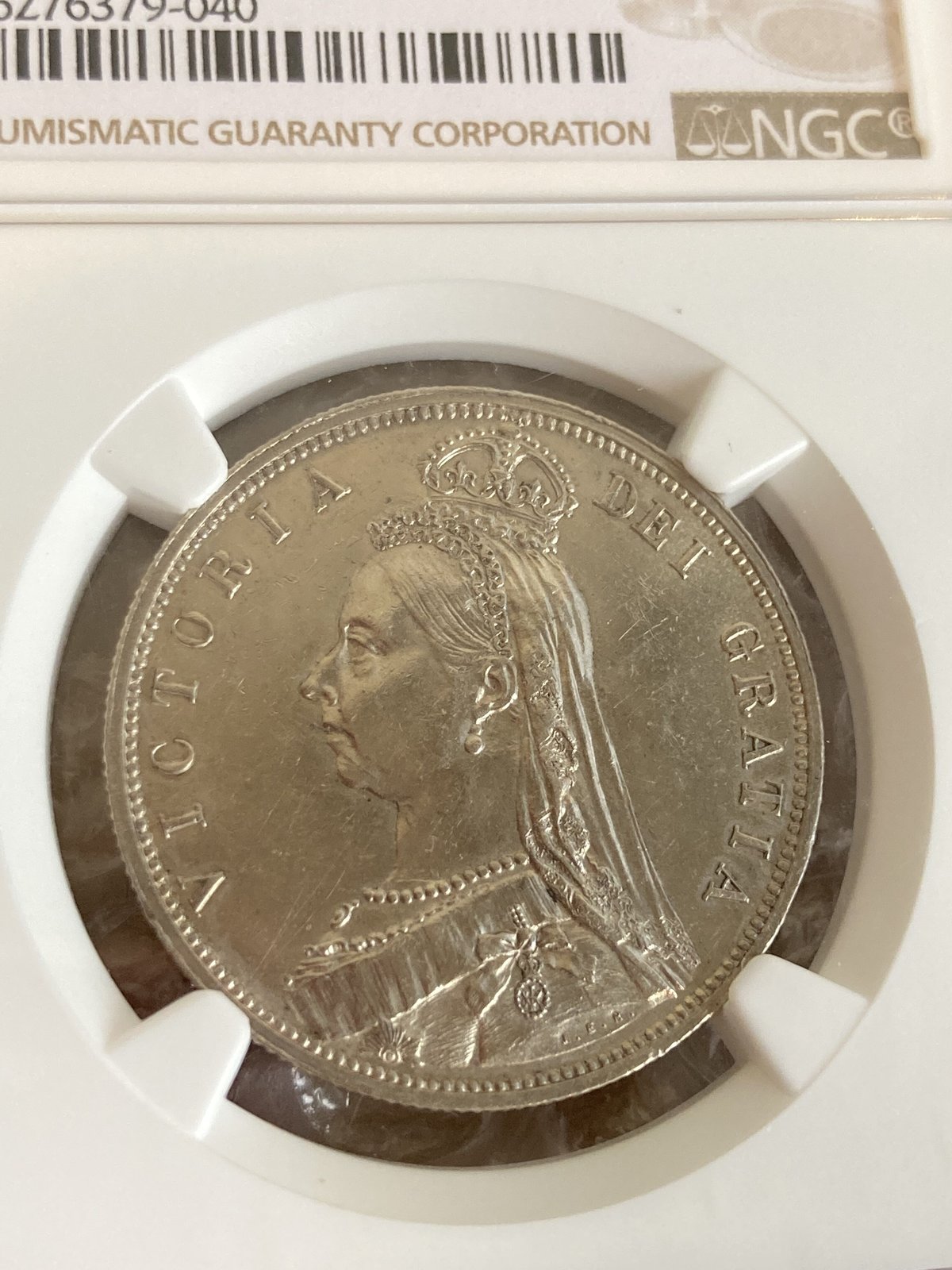 NGC鑑定UNC】1887年 ジュビリーヘッド 1/2 ハーフクラウン銀貨