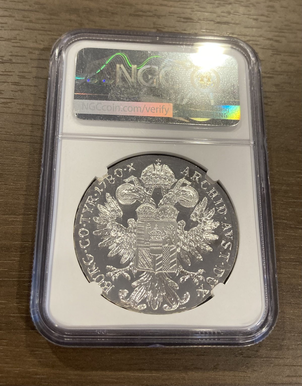 NGC鑑定PF69UC】プルーフ表記 1780年付 マリアテレジア ターラー銀貨