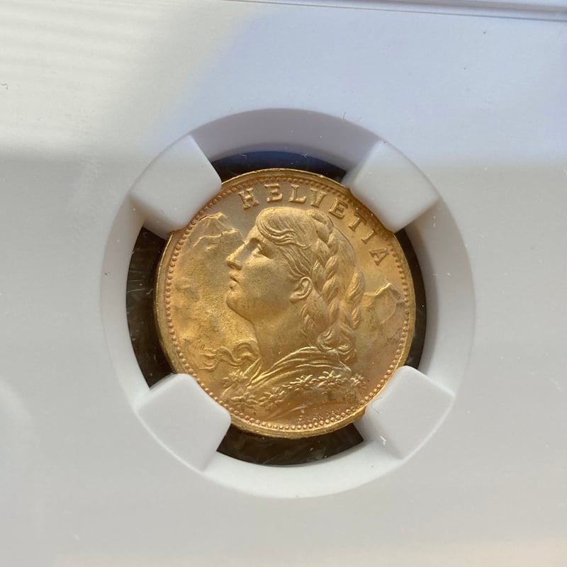 1935年LB スイス 20フラン金貨 ゴールド アルプスの少女 ブレネリ NGC