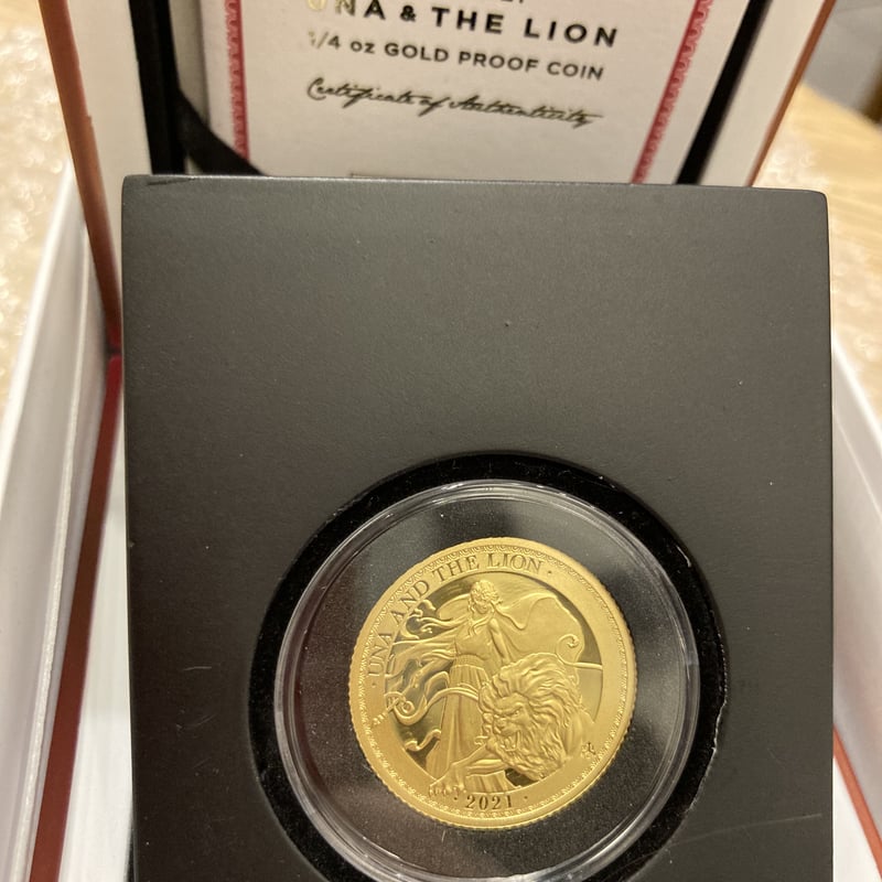 2021年 ウナとライオン セントヘレナ 1/4オンス金貨 プルーフコイン