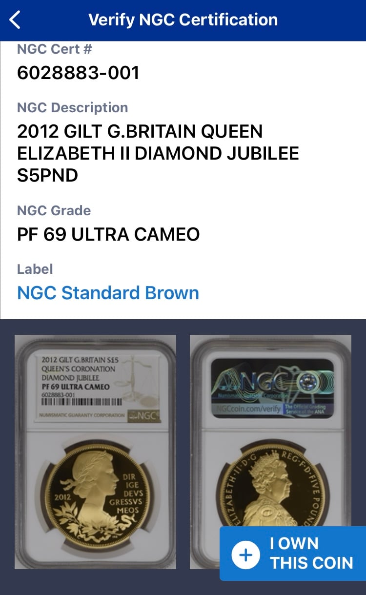 NGC鑑定PF69 ダイヤモンドジュビリー 2012年 エリザベス女王60周年記念
