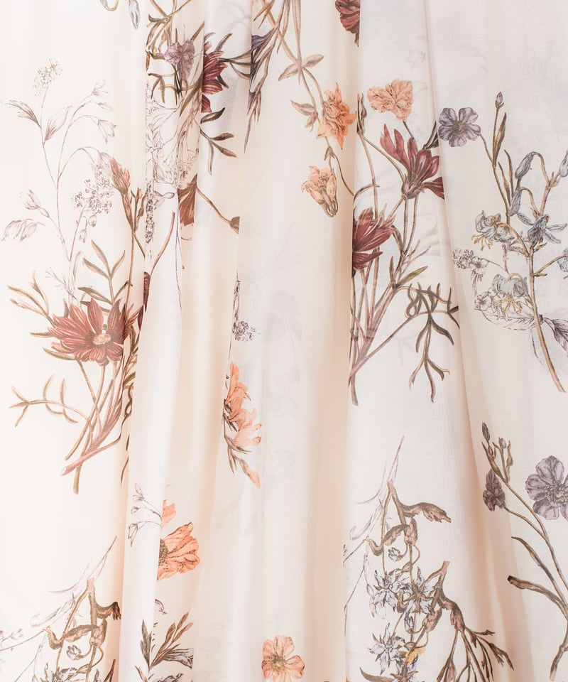 FRAY I.D】ボタニカルプリントシアータックスカート_250808003672 | EG