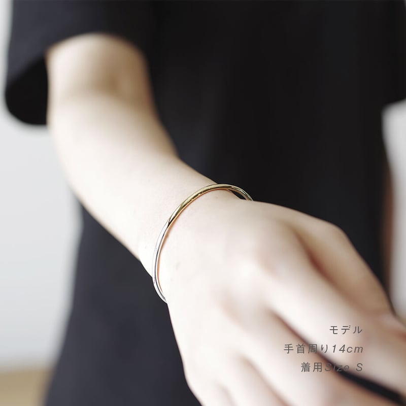 コンビネーションバングル・ラウンド【シルバー925と真鍮のコンビ