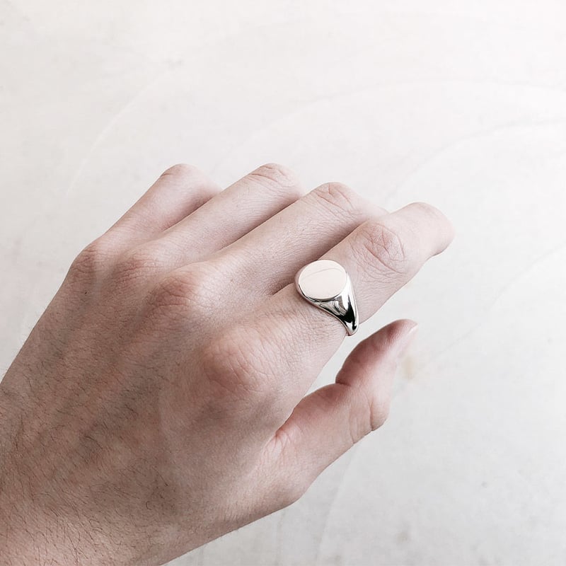 シグネットリング【サークル/印台打刻可能】｜ Silver925｜[INITIAL