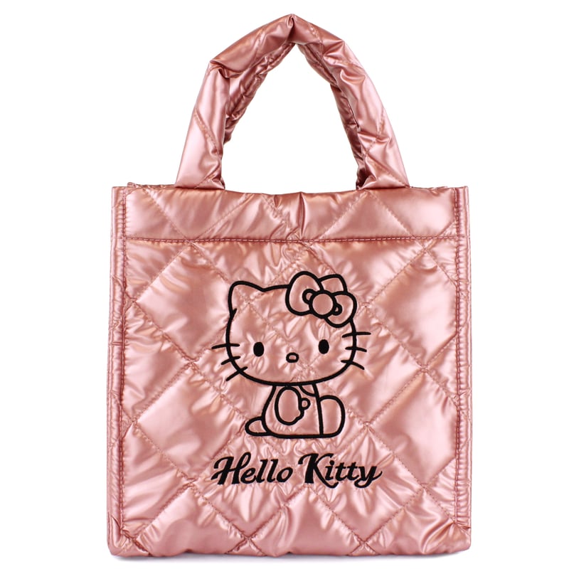 ハローキティピンク メタリックキルティングキューブバッグ | MANUFATTO